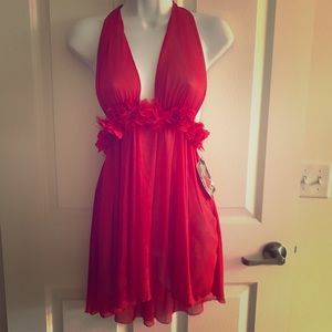 Red Sexy Babydoll Nightie Negligee Lingerie